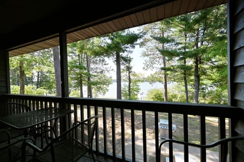 Private covered deck overlooking the lake