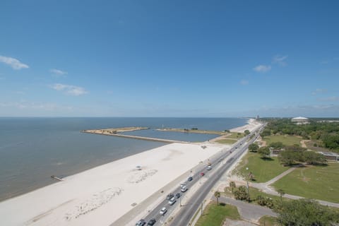 View of the beach from the balcony