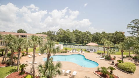 Balcony overlooking the pool