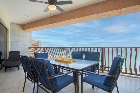 The patio is large and inviting