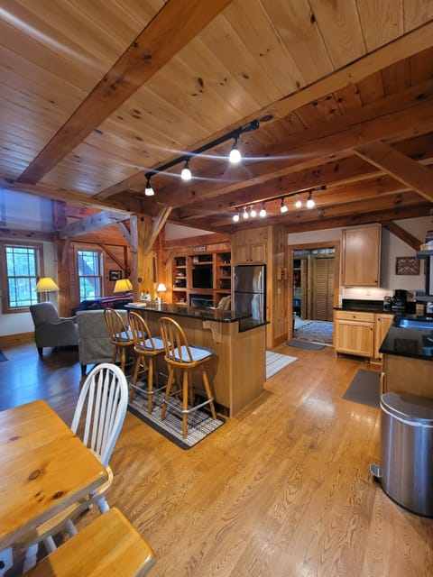 Kitchen and Dining area, French doors to rear deck