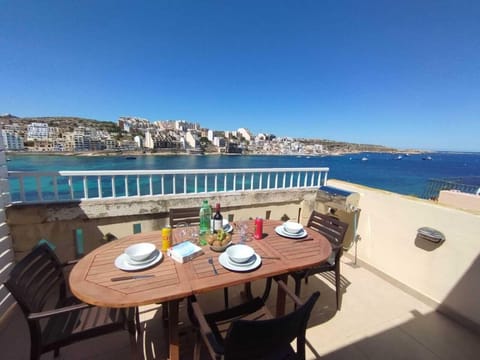 seafront terrace with bbq