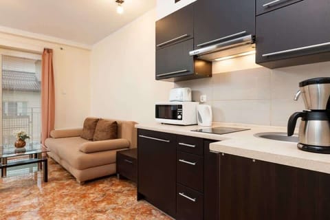 Another view of the living room and kitchen area, emphasizing the open-concept layout. The kitchen and living space are connected in a single room.