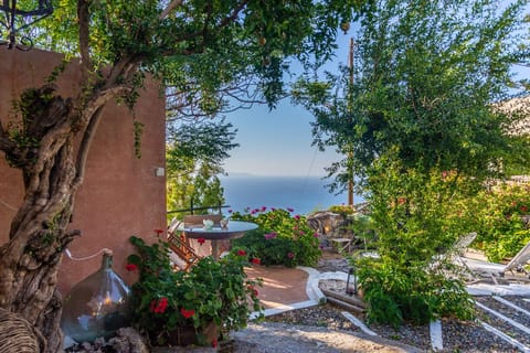 The house sits on a west facing mountain above the gulf of Mirabello with great sea views