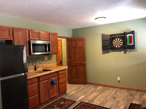 Kitchenette and Game Room with Fridge/Microwave/Ninja Cooker