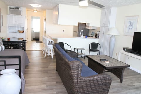 Living room looking towards kitchen.