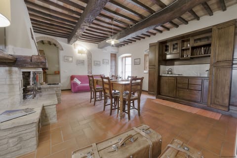 One of the 3 livingrooms inside the VILLA (with FIREPLACE)