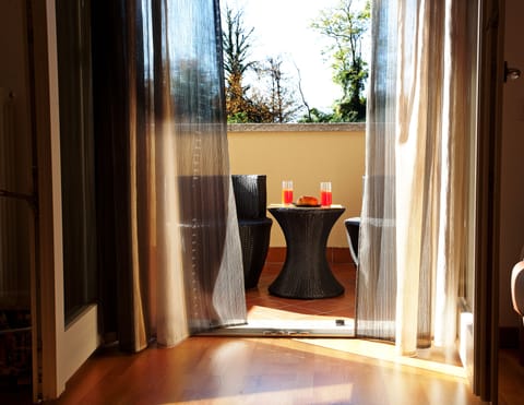 Living room leading to your private lake view balcony