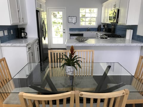 Overlooking kitchen from the dining area