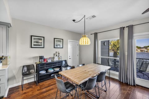 Dining room with views of the lake