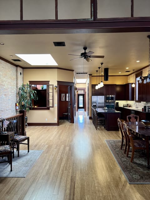 View from living room through residence.