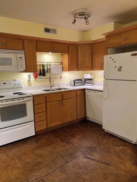 Fully stocked kitchen with everything you'll need to make a meal