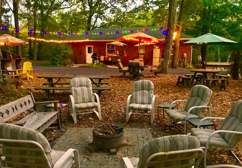 Outdoor fire pit with free wood