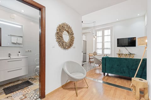 Bathroom with living room area