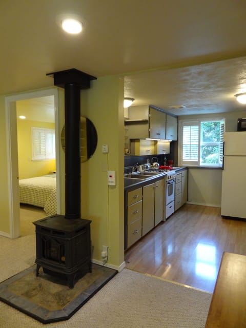 Galley Kitchen.  Organic coffees and teas are waiting.