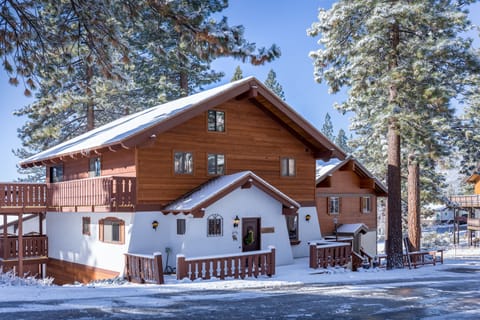 Outdoor view of home in winter.  Ample level street parking is available.