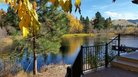 Pond from back deck towards the dock - early Fall.