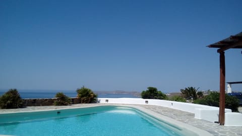 Morning view of Delos from the swimming pool area
