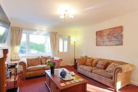 The lovely lounge includes a DAB music system and DVD player