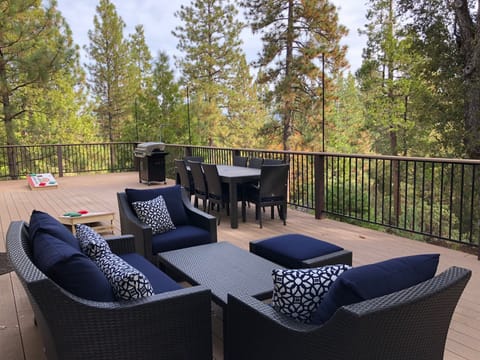 Expansive outdoor living space 1200 sqft wrap-around deck