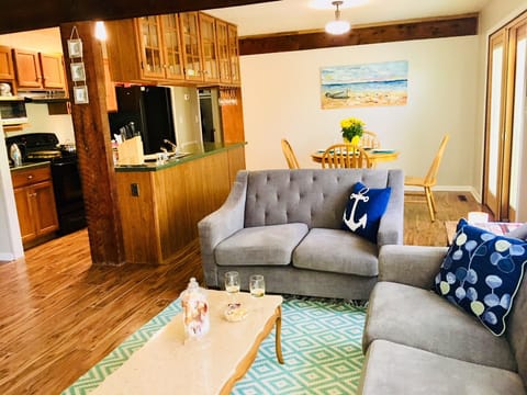 open concept living & dining area