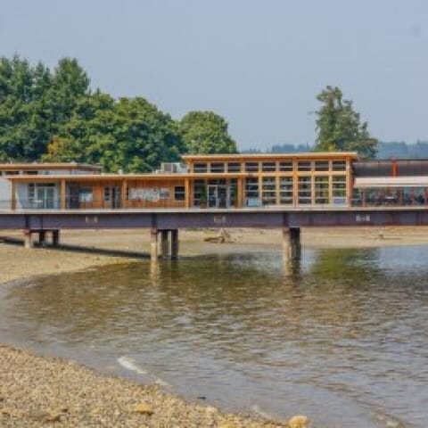 View of Mill Bay Marina from the beach (5-minute walk via the beach at low tide)