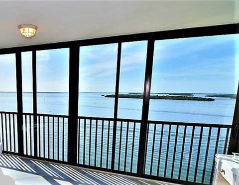 Balcony is opened to the condo to add extra living space under air. 