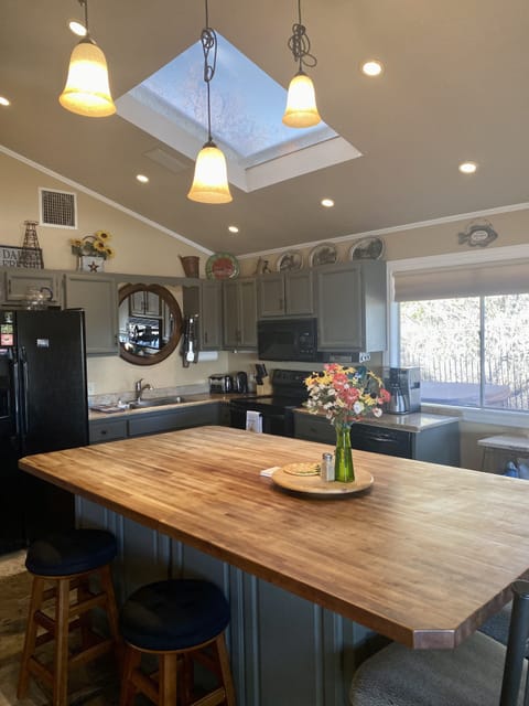 Open kitchen with large island