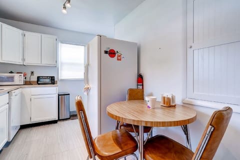 Eat in kitchen ,plenty of dishes cups silverware, storage,Keurig coffee maker