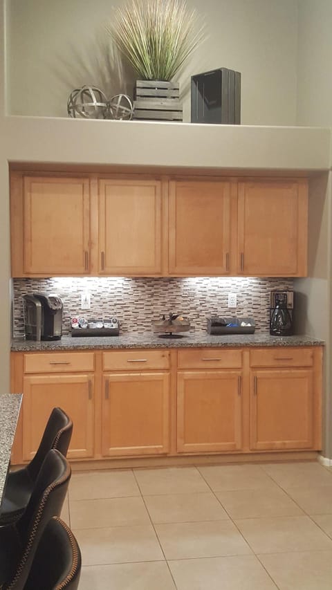 Fully stocked coffee bar