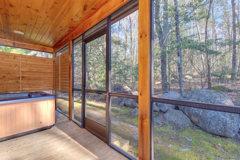 Screened-in Porch with a Hot Tub