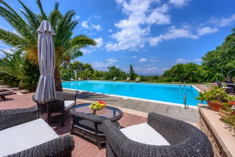 Our huge swimming pool of 200m2 seen to west