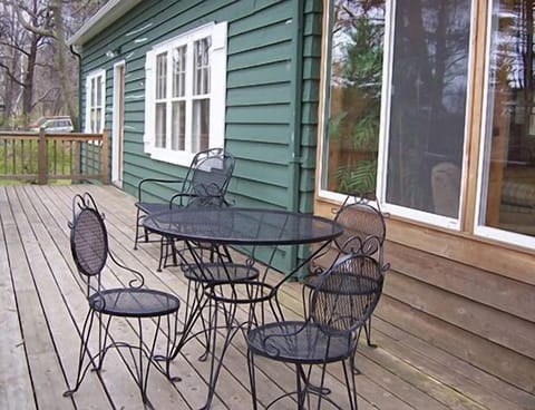 Large deck with perfect sloping view of the lake!