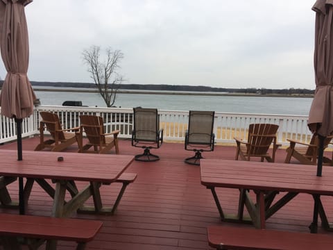 Plenty of outdoor seating to enjoy the view.