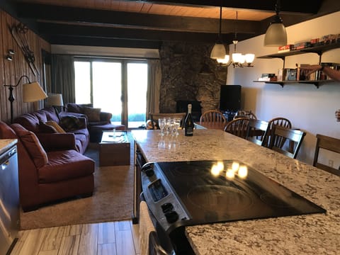 Kitchen and living room with great view