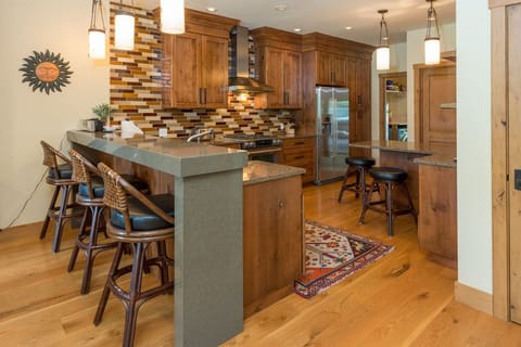 very open modern kitchen which is part of greatroom