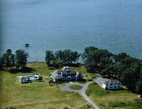 House and Garage as seen from above (pool on left)