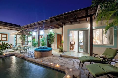 The small, private plunge pool is perfect for cooling off in summertime, and in the chillier months you can turn on the heater.