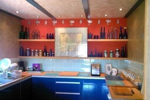 The kitchen: spacious and decorated