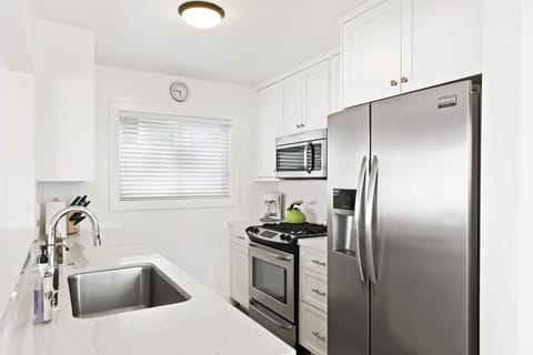 All new appliances, utensils, and basics (paper towels, salt & pepper, etc..)