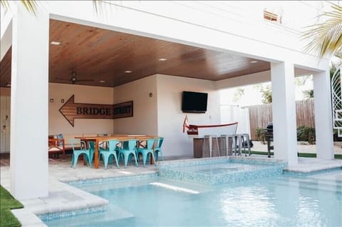 Private pool and spa with a lot of entertainment