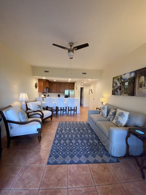 Living room with queen sized Pottery Barn sleeper sofa