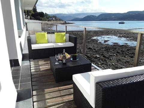 Marvellous view of Bute from the decked balcony | Waterside, Tighnabruaich
