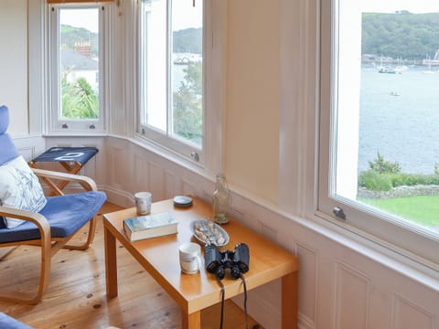 The living area offers a splendid viewpoint across the river | Tides Reach, Fowey
