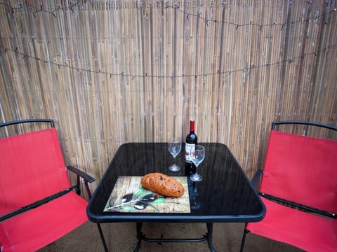 Enclosed yard with garden furniture | Freville Cottage, Shildon, near Bishop Auckland