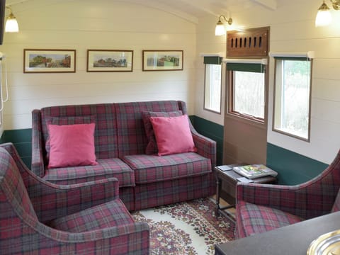 Cosy living area | Wilby Halt - Brockford Railway Sidings, Brockford, near Stowmarket