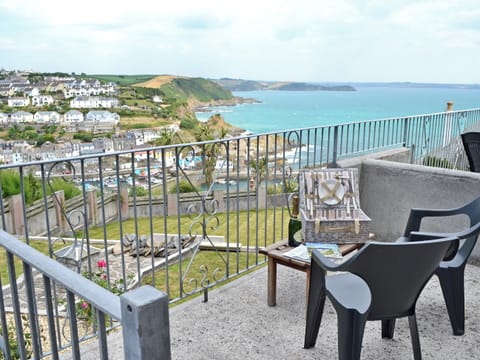 Inviting patio with superb sea views | Sowenna - Polhaun Holiday Apartments, Mevagissey, near St Austell