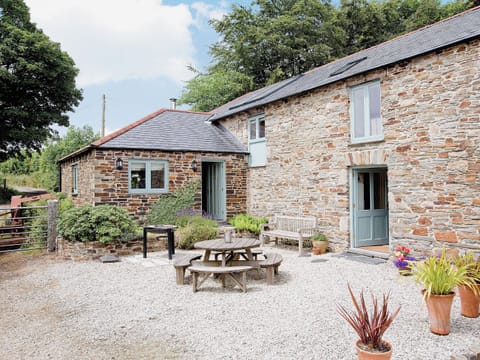 Sitting-out-area | Lower Trevorder Barns - The Mill House, Mount, nr. Bodmin