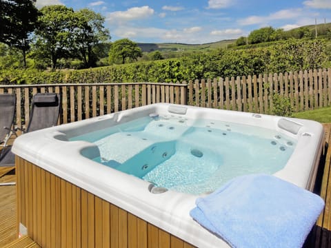 Hot tub | Ash Lodge at Lon Lodges, Near Rhayader
