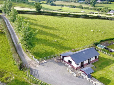 Aerial shot of the property | River Cottage - Mill Farm Holiday Cottages, Heyope, near Knighton